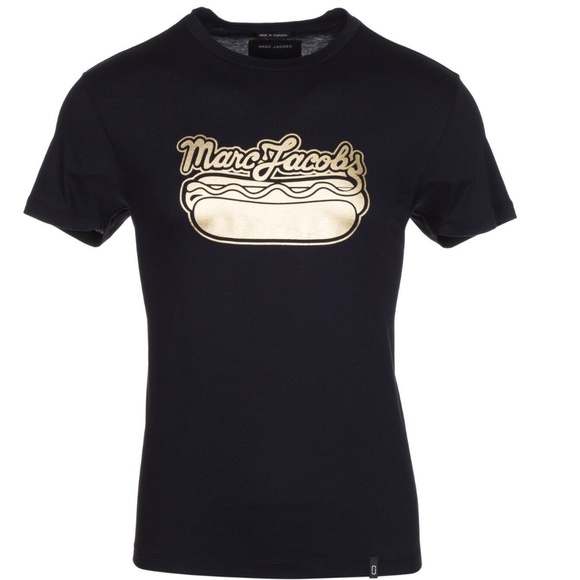 Marc Jacobs Men's Black Hot Dog Print T-Shirt